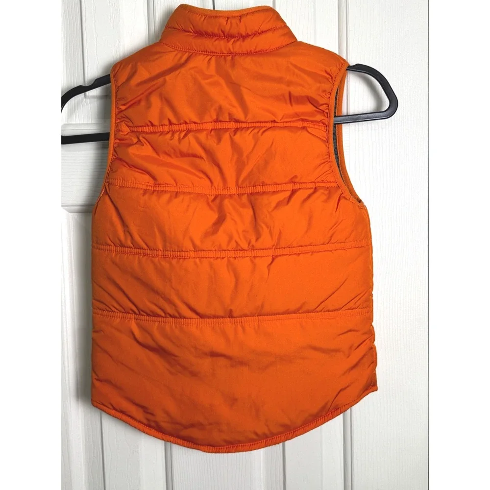 Carters Boys Orange Puffer Vest Quilted Full Zip Fleece Lined Size 5‎ 036-L